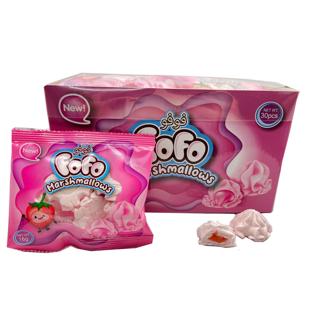 cookies shape marshmallow cotton candy with fruit jam inside
